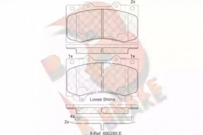 R BRAKE rb2051 -  Комплект тормозных колодок, дисковый тормоз